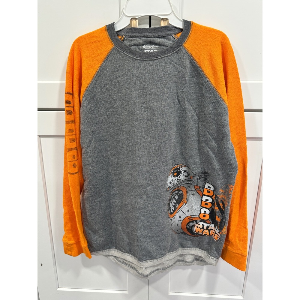 Disney Parks Star Wars BB-8 Gray & Orange Raglan Long Sleeve XL‎